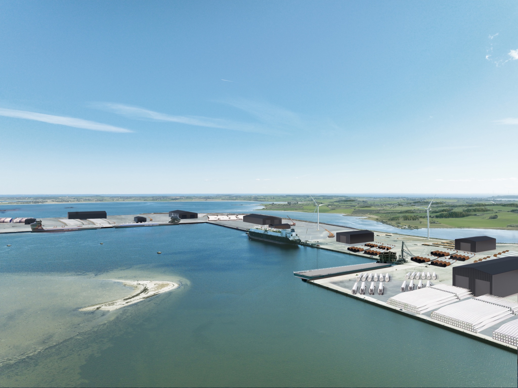 landscape visualization of the Odense Havn waterfront expansion